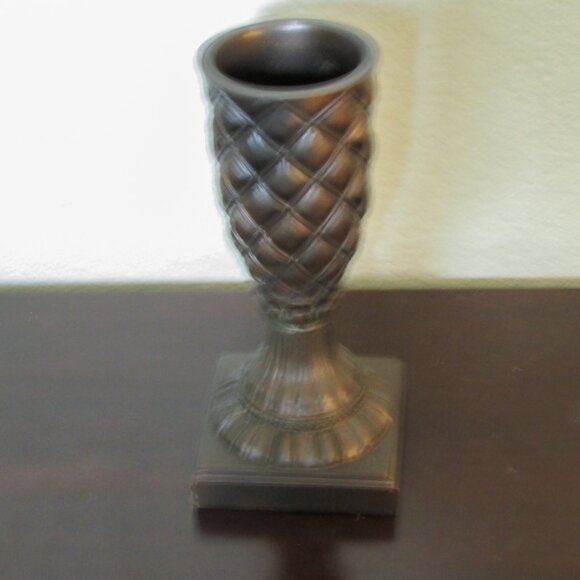Heavy Bronze Finish Candleholder Vase - Picture 3 of 4